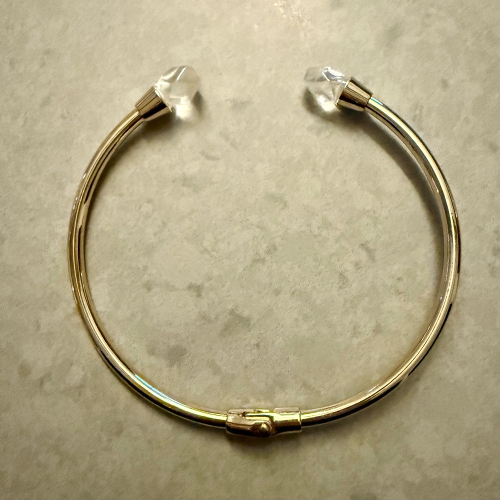 Unique Gold Hinged Choker Necklace with Crystal Accents